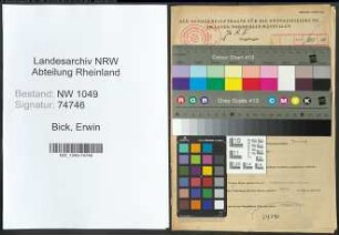 Entnazifizierung Erwin Bick , geb. 10.04.1887 (Lehrer)