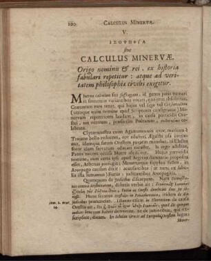 V. ... sive Calculus Minervæ.