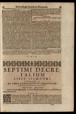 Septimi Decretalium Liber Secundus.