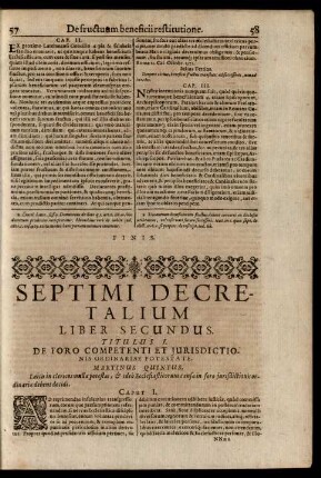Septimi Decretalium Liber Secundus.