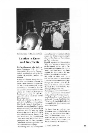 Lektion in Kunst und Geschichte
