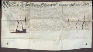 Die Markgrafen Ernst Friedrich von Baden-Durlach und Jakob III. von Baden-Hachberg leihen von dem Hochstift Speyer 7.000 fl. und 1.000 Rthlr. zu 5% Zins
