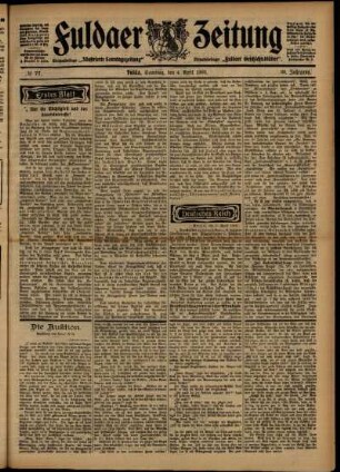 Erste Ausgabe vom Samstag, den 04. April 1903.