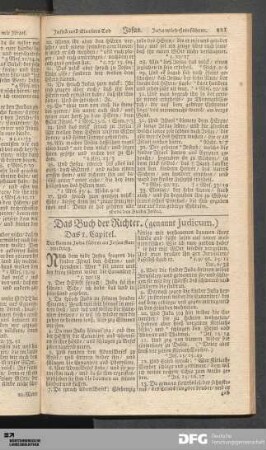 Das Buch der Richter. (genannt Judicum.)