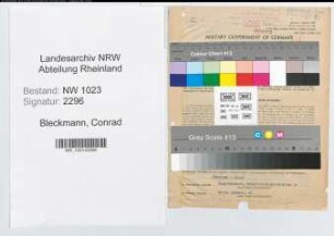 Entnazifizierung Conrad Bleckmann , geb. 17.06.1907 (Kaufmann)