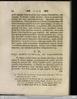 §. IV. Iura Mariti In Dotem, Et Parapherna