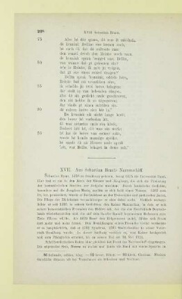 XVII. Aus Sebastian Brants Narrenschiff