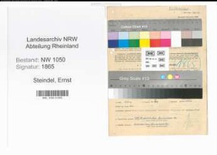 Entnazifizierung Ernst Steindel , geb. 30.03.1876 (Vermessungsrat)