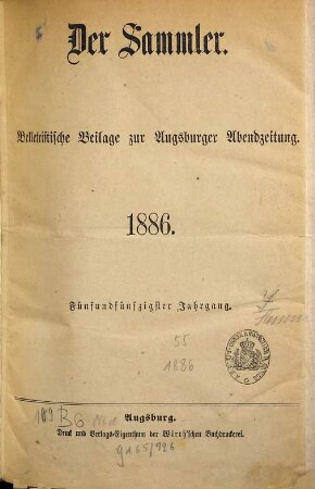 Der Sammler. 55. 1886