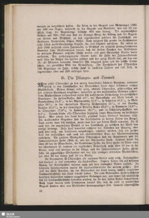 III. Die Pflanzen- und Tierwelt