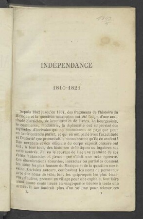 Indépendance 1810-1821