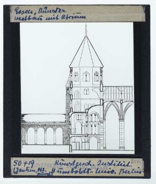 Essen, Münster : Schnittzeichnung, Westbau