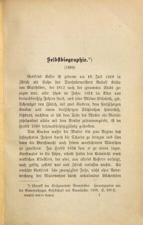 Gottfried Keller's Nachgelassene Schriften und Dichtungen