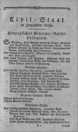 Herzoglich-Sachsen-Gotha und Altenburgischer Hof-, Civil- und Militair-Staat