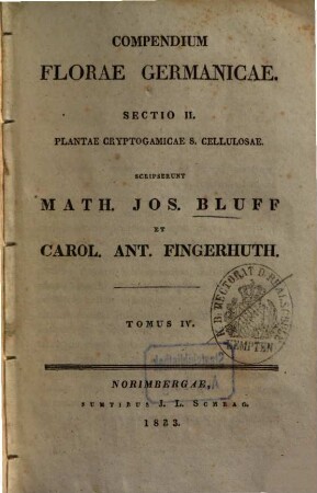 Compendium Florae Germaniae, 4.. Sectio II : Plantae cryptogamicae seu cellulosae, 2