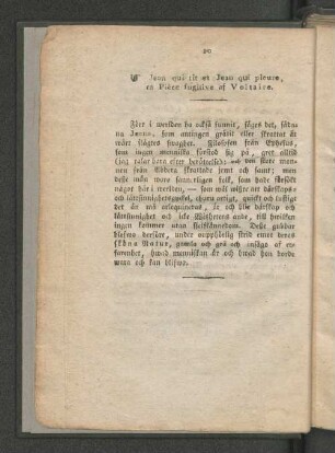 Jean qui rit et Jean qui pleure, en Piéce fugitive af Voltaire.
