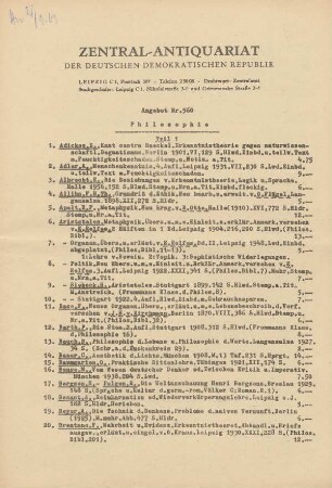 Nr. 560: Philosophie