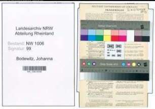 Entnazifizierung Johanna Bodewitz , geb. 12.04.1903 ()