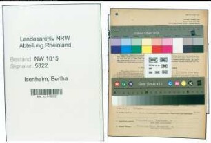 Entnazifizierung Bertha Isenheim , geb. 27.03.1896 (Geschaeftsinhaberin)