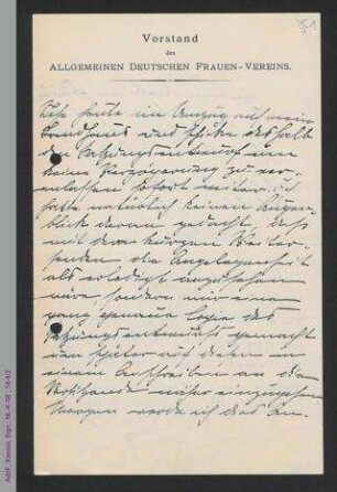 Antwortschreiben von Helene von Forster und Elsbeth Krukenberg auf Rundschreiben von Helene Lange