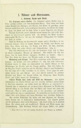 I. Römer und Germanen