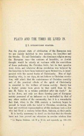 Plato and the Times he lived in