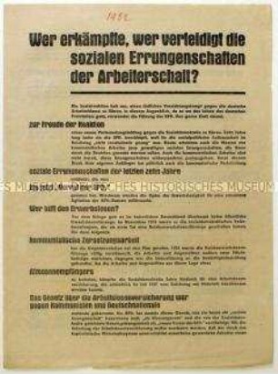 Flugblatt der SPD gegen die KPD und Aufruf zur Reichstagswahl am 6. November 1932