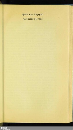 Form und Ungestalt. Zur Kritik der Zeit