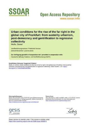 Urban conditions for the rise of the far right in the global city of Frankfurt: from austerity urbanism, post-democracy and gentrification to regressive collectivity