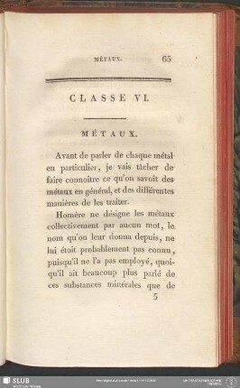 Classe VI. Métaux