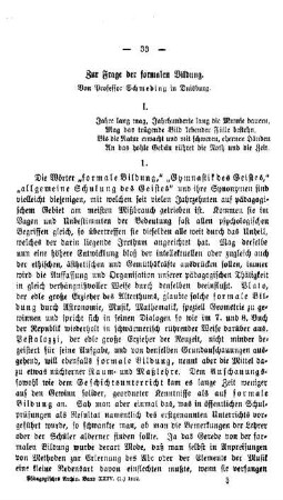 Zur Frage der formalen Bildung