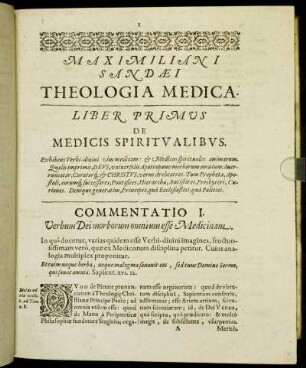 Commentatio I. Verbum Dei morborum omnium esse Medicinam.