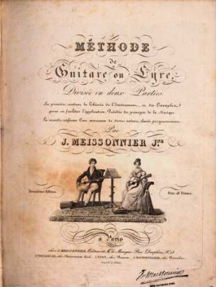 Méthode de guitare ou lyre : divisée en deux parties ...