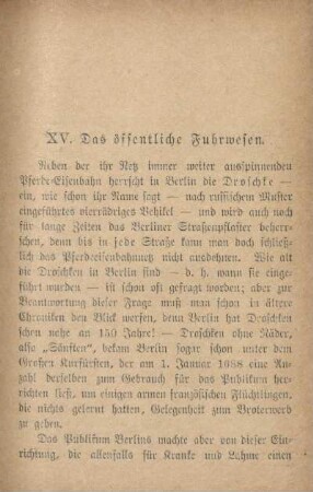 XV. Das öffentliche Fuhrwesen