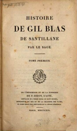 Histoire de Gil Blas de Santillane, 1