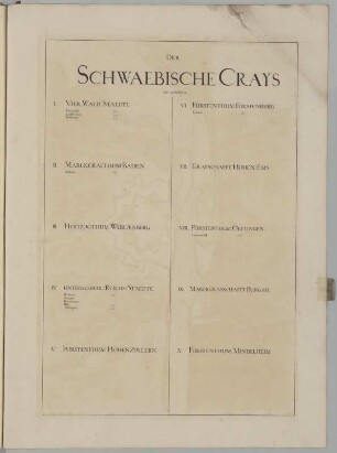Der Schwaebische Crays wird getheilet in ...