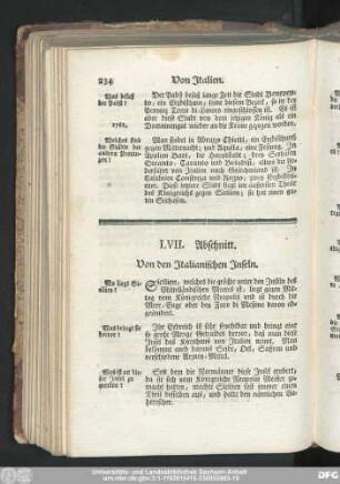 LVII. Abschnitt. Von den Italianischen Inseln.