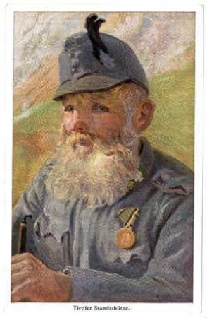 Kriegspostkarte Nr. 76, "Tiroler Standschütze"