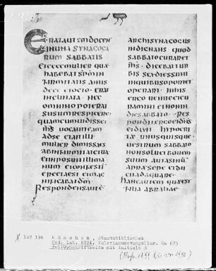 Valerianusevangeliar — Initiale E (rat autem), Folio 126verso