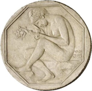 Sturm, Paul: Mädchen beim Betrachten einer Medaille