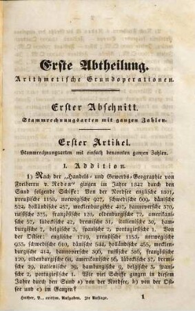 Sammlung von arithmetischen Aufgaben in systematischer Ordnung : ein Übungsbuch für Latein- und Gewerbsschulen so wie für den Selbstunterricht