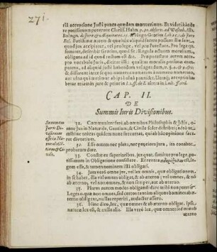 Cap. II. De Summis Iuris Divisionibus.