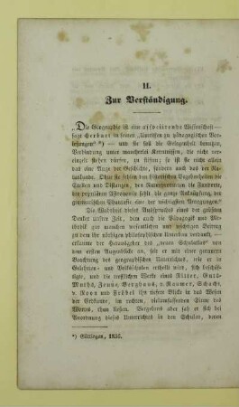 II. Zur Verständigung