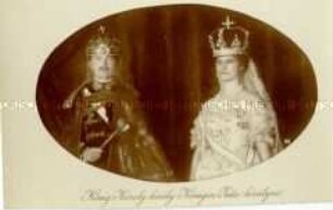 Karl I. mit seiner Gemahlin Königin Zita im Königsornat