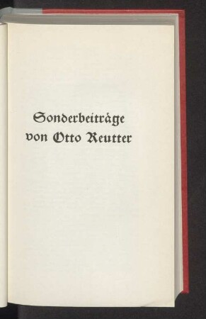 Sonderbeiträge von Otto Reutter