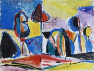 Landschaft mit Bäumen abstrahiert I