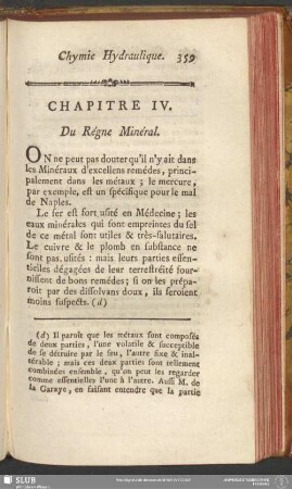 Chapitre IV. Du Régne Minéral