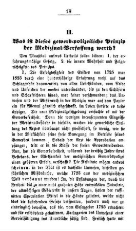 II. Was ist dieses gewerb-polizeiliche Prinzip der Medizinal-Verfassung werth?
