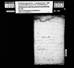 Joseph Haydn: [Stimmbez.] / Del Haydn / [Sinfonie C-dur für 2 Violinen, 2 Violen, Violoncello, Contrabass, 2 Hörner]; Ms.ca. 1780; komponiert frühestens 1775.