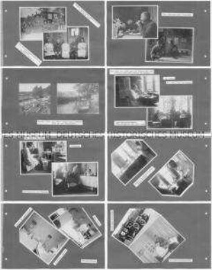 Albumblätter mit Fotos und kurzen Texten aus dem Alltag eines Polizei-Sanitäters